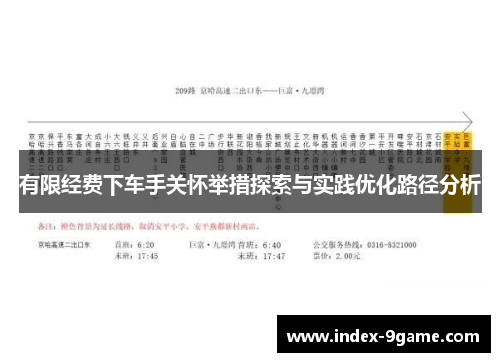 有限经费下车手关怀举措探索与实践优化路径分析 有限经费下车手关怀举措探索与实践优化路径分析